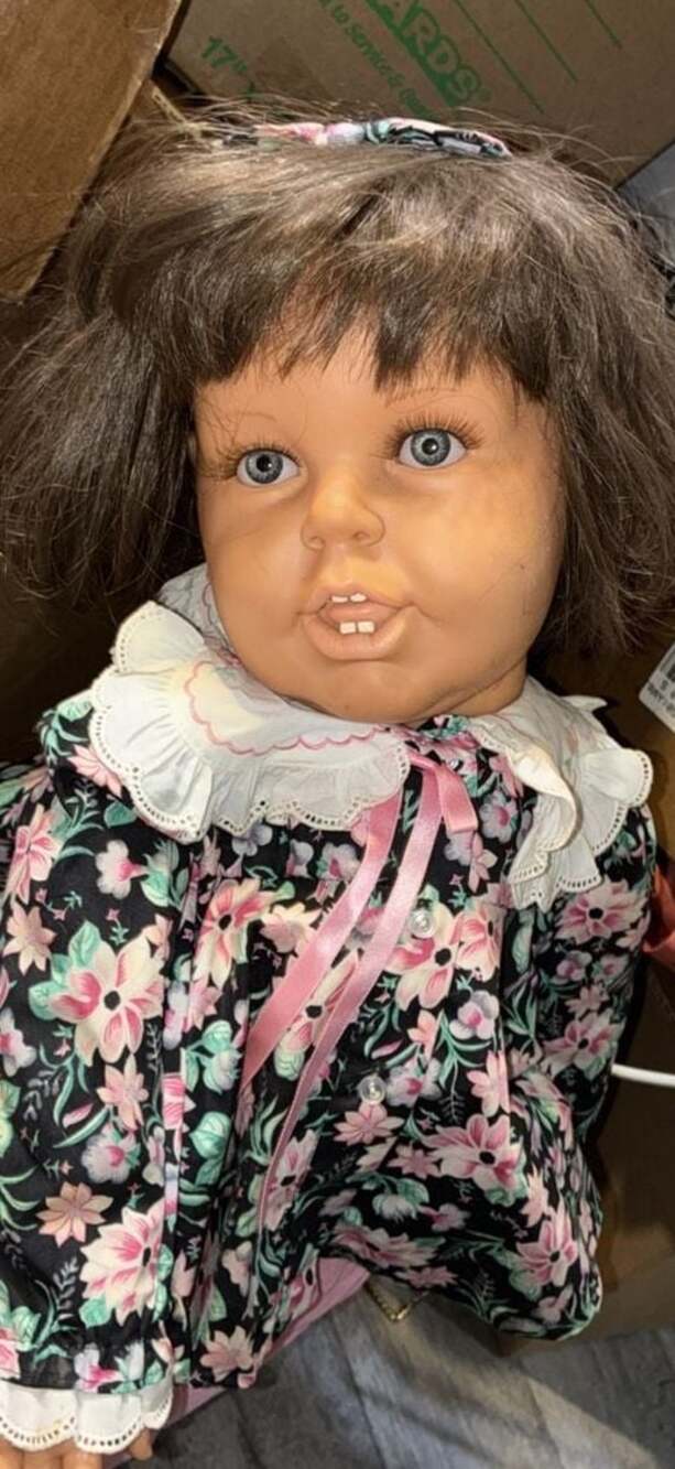Berjusa Vintage Toddler Doll with Floral Blouse